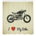 thumbnail image 3 of Ambesonne Vintage Shower Curtain, Grunge Flat Motorcycle, 69"Wx70"L, Charcoal Grey Khaki, 3 of 3