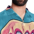 thumbnail image 5 of Tiny teeth Men's Casual Short Sleeve Printed Button Down Spread Collar Tops Summer Beach Shirts Unisex, 5 of 6