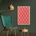 thumbnail image 2 of Coral Wall Art with Frame, Abstract Tribal Mandala Pattern Various Female Girl Floral Victorian Shapes Art, Printed Fabric Poster for Bathroom Living Room, 23" x 35", Dark Coral, by Ambesonne, 2 of 2