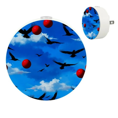 

YZUOUZY Night Light Nightlight Small Lamps Set of 2 Blue Watercolor Abstract Art Raffiti