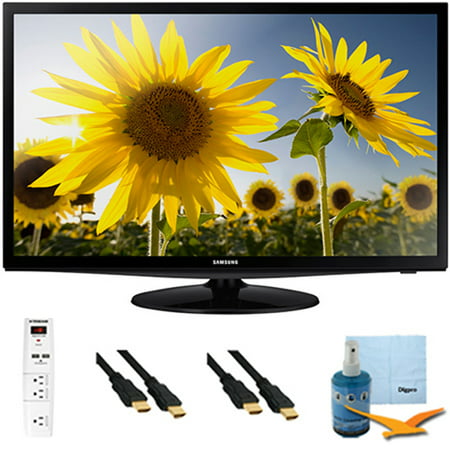 Samsung 28" Slim LED HD 720p TV Clear Motion Rate 120 Plus Hook-Up Bundle - UN28H4000. Bundle Includes TV, 3 Outlet Surge protector with 2 USB Ports, 2 -6 ft High Speed 3D Ready 1080p HDMI Cable, Perf