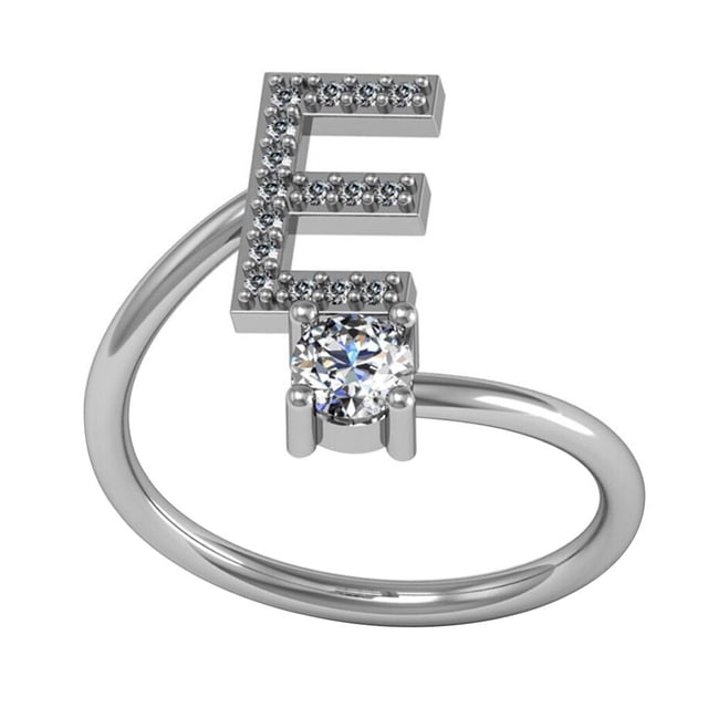 Sonducket Anillo abierto con letras mayúsculas, anillos ajustables, joyería para interiores y exteriores, regalo H Type3 NO3