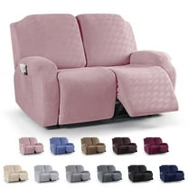 XmhyTop Couch Cover Jacquard Stretch Sofa Covers Polyester Easy - Fit Washable Reclining Chair Cover for Living Room Sofa - Ideal Furniture Protector 2 seat (Pink)