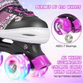 thumbnail image 6 of Roller Skates for Girls Boys Kids Toddler, 4 Sizes Adjustable Kids Roller Skates Outdoor Indoor with Light up Wheels / Purple Color (Size 3-6 US), 6 of 7