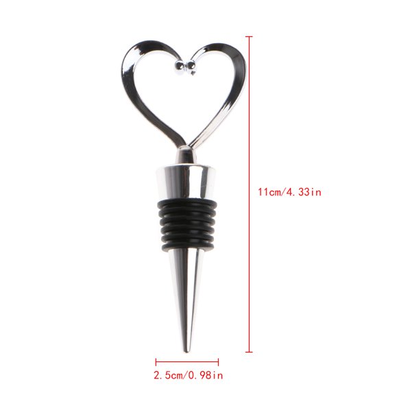Elegant Love Heart Shaped Twist Thread Sealed Wine Bottle Stopper For Bar