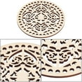 thumbnail image 6 of Walbest 2Pcs Crochet Wood Bases Unpainted Floral Pattern Round Hollow Knitting Wooden Basket Bottoms for Embroidery, 6 of 7