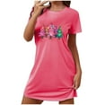 thumbnail image 2 of Tnhcen Warm Christmas Sleepwear Plus Size Women's Milk Silk Double-Sided Brushed Dress Short Sleeve Round Neck Adorable Print Soft S-2XL for Cozy Fit, 2 of 2