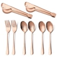 thumbnail image 1 of Ensemble d'Ustensiles de Service en Acier Inoxydable 410 Premium avec Cuillère, Pince à Steak et Fourchettes Multi-Usages – Résistant à la Rouille, Design Élégant en Or Rose pour une Cuisine Décontractée Ou Fine, Facile à Nettoyer, 1 of 6