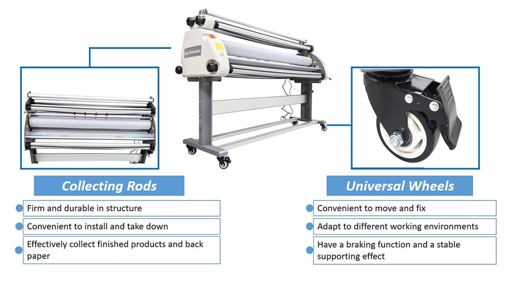 63In Full-Auto Pneumatic Laminating Machine Silicone Roller Film Self-Strip Cold Roll Laminator