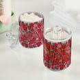 thumbnail image 2 of Yayeee 2 Pack Qtip Holder Bathroom Cotton Swab Canister with Lid Clear Dispenser Set, Sweet Strawberry, 2 of 6