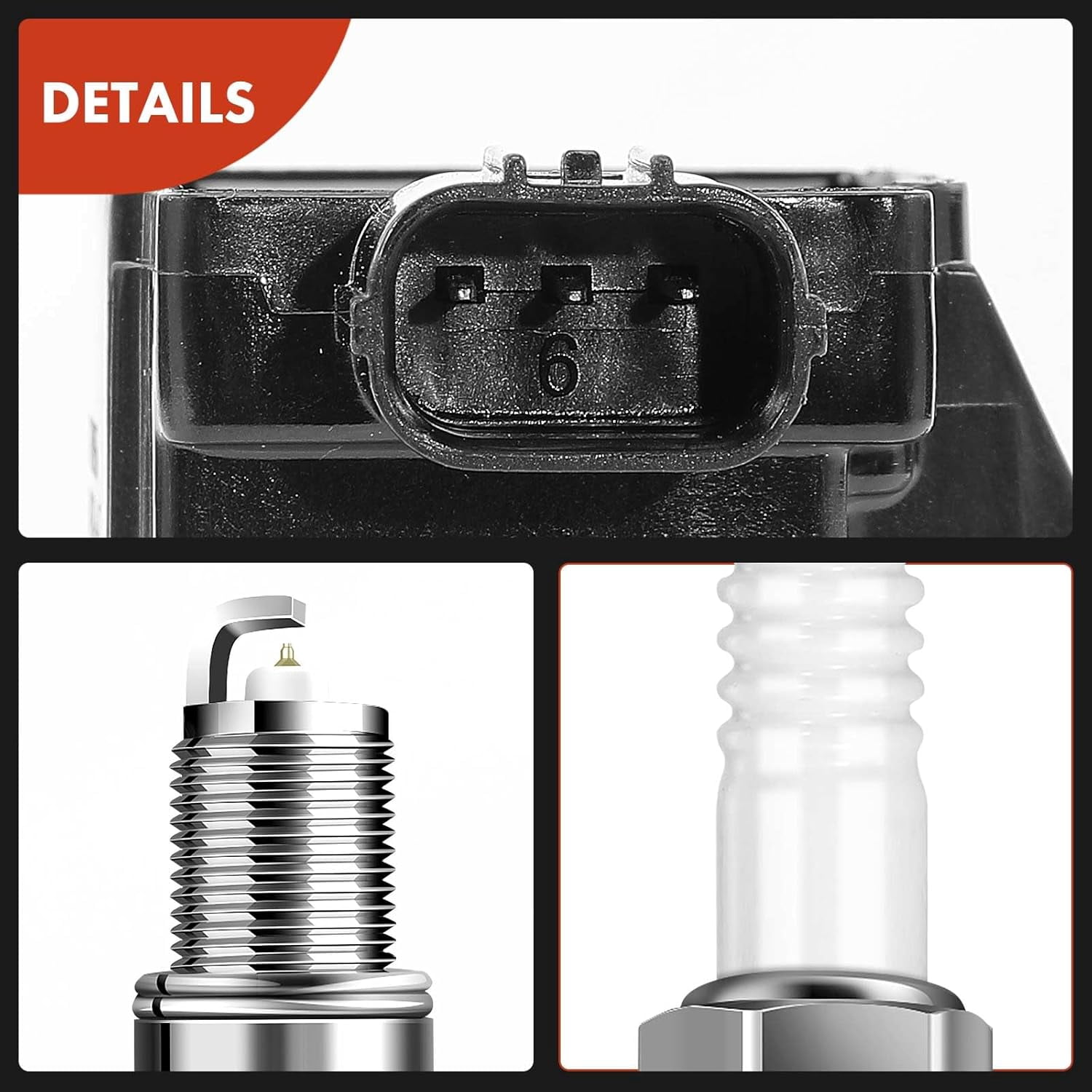 A-Premium Set of 4 Ignition Coil Pack and Iridium Spark Plugs Compatible with Honda Fit 2007-2008 1.5L, Replace# 30520-PWC-003, NGK94279