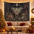 thumbnail image 3 of Luna Moth Under Moon Phases in Dark Forest, Mystical Vintage Style for Moth Lovers, Celestial Wall Decor Halloween Gift, Tapestry Wall Hanging for Bedroom and Dorm, 3 of 7