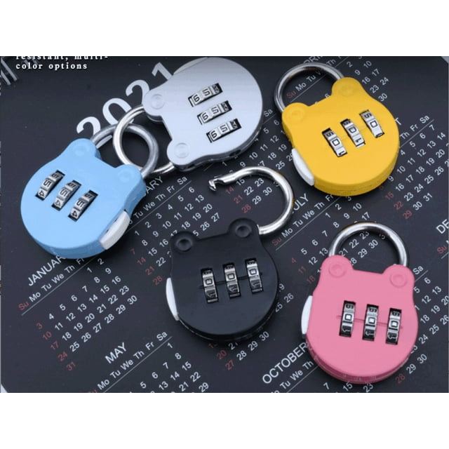 Jinsinto Combination Lock,5 Pieces Mini Combination Padlock,Padlock Combination Lock,Combination Padlock,Durable,High Security,For Suitcases or Backpacks(Silver/Blue/Red/Yellow/Black)