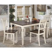 Ashley Whitesburg 5 Piece Dining Set in Brown and Cottage White