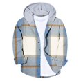 thumbnail image 2 of Taqqpue Boys Girls Plaid Jacket Outwear Long Sleeve Button Down Hooded Shirt Fall Winter Plus Size Hoodies with Pockets, 2 of 3