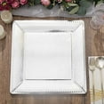 thumbnail image 2 of BalsaCircle 10 Square 13" Silver Disposable Paper Charger Plates Leather Like Design Wedding Events Party Tableware, 2 of 8