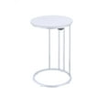 thumbnail image 1 of ACME Litten Table d'Extrémité Ronde en Chrome et Whtie, 1 of 6