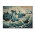thumbnail image 3 of Designart "Blue White Ocean Oceanic Odyssey I" Nautical & Beach Print on Natural Pine Wood, 3 of 5