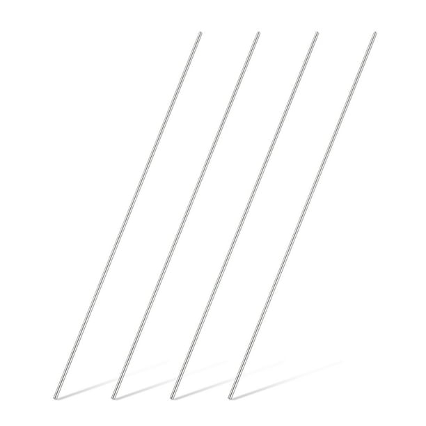 Uxcell 4Pcs Barras Redondas de Acero Inoxidable 316 3/16" Diámetro 19.7" Longitud Varillas Sólidas de Metal Resistentes a la Corrosión para Proyectos Industriales de Bricolaje, 4.8mm x 500mm, Plata