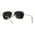 thumbnail image 4 of Mens Color Mirror Officer Rectangular Metal Rim Aviator Sunglasses Silver, 4 of 4