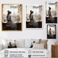 thumbnail image 4 of Designart "Parisian Pause of Woman" Fashion Canvas Wall Art - Glam Grey Woman Hallway Wall Art Decor, 4 of 6