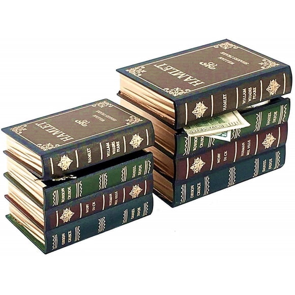 Bellaa 21239 Decorative Bookends Heavy Books Supports Book Shelf Holder Office Bookends for Shelves Book Stoppers Box 2 Hamlet Wooden Book Ends