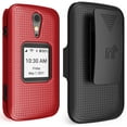 thumbnail image 4 of Case with Clip for Jitterbug Flip2, Nakedcellphone [Grid Texture] Hard Shell Cover with [Rotating/Ratchet] Belt Hip Holster Holder for Jitterbug Flip 2 Phone (aka Lively Flip) (4053SJ7), 4 of 10