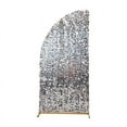 thumbnail image 2 of BalsaCircle 6 feet Silver Big Payette Sequin Double Sided Half Moon Wedding Arch Backdrop Stand Cover Party Events, 2 of 8