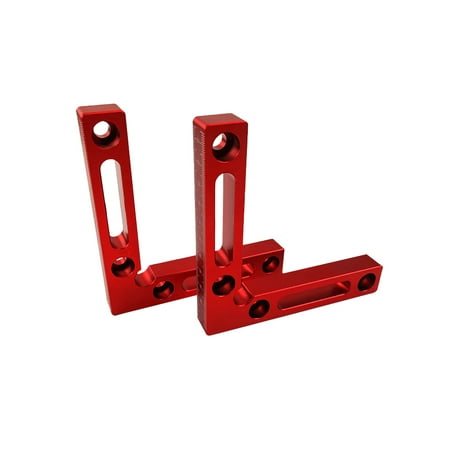 

2pc Aluminium Alloy Carpenter L-square 90° Ruler Angle Ruler for Measuring (Red)