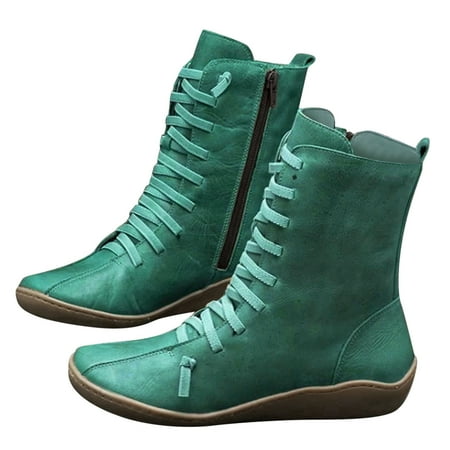 

adviicd Leather Boots For Womens Ankle Boots Slip on Cutout Pointed Toe Snakeskin Chunky Stacked Mid Heel Booties
