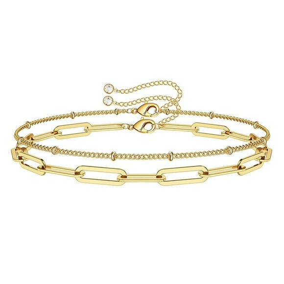 Fgnfyis Bracelet Two Handmade Products Various Designs Gold Oval Links Jewelry Decorative Round Bracelet Gift Bracelets Gold