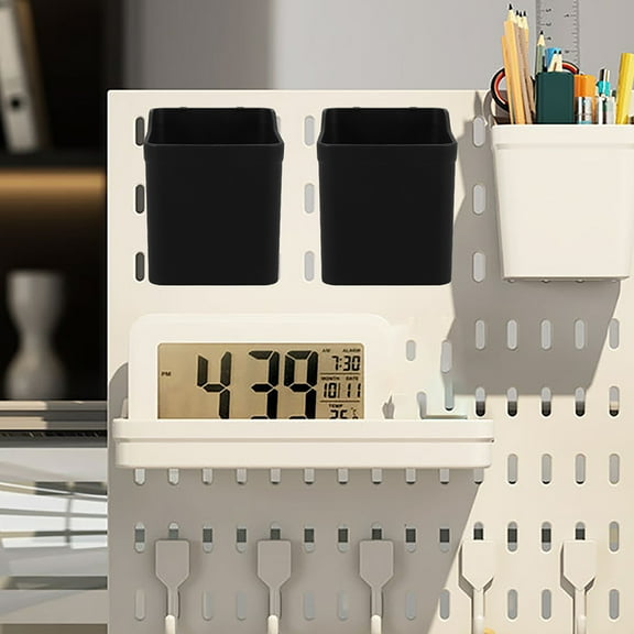 Masteelf 8 Pcs Small Parts Storage Pegboard Bins Containers Office Black