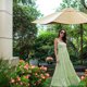 thumbnail image 4 of Vestido informal de verano para mujer, correa de espagueti ajustable, volantes sin espalda en capas, corte entallado suelto Adepaton  BST3000995-4, 4 of 5