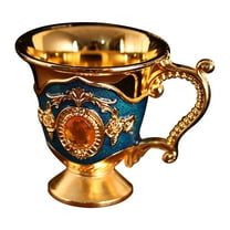 pvdgvd Household Metal White Wine Glass, Alloy Pattern with Gemstones, Classical Decoration & Luxurious, Various Styles