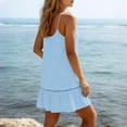 thumbnail image 7 of Axiiglly Mini Dresses for Women V Neck Ruffle Hem A Line Sleeveless Summer Spaghetti Strap Dress with Lace Detail, S-2XL, 7 of 7