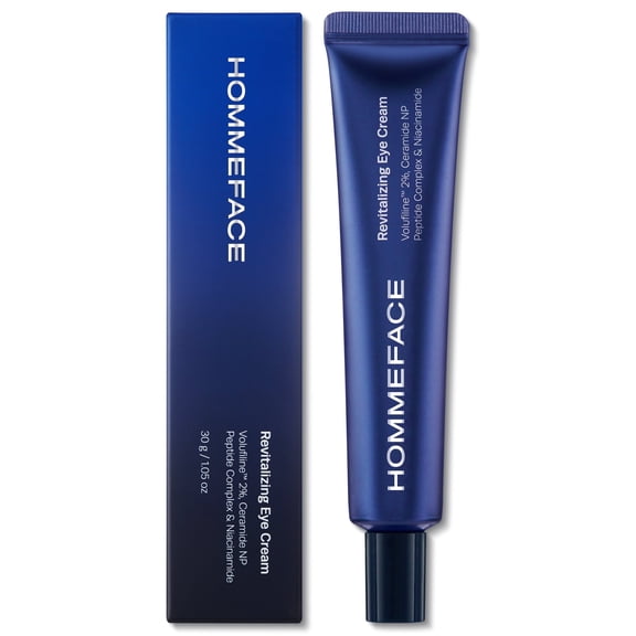 HOMMEFACE Men's Anti-Wrinkle Revitalizing Eye Cream for Puffiness and Dark Circles with Volufiline 2%, Ceramide and Collagen, 1.05 oz
