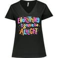 thumbnail image 3 of Inktastic Everything is Gonna be Alright Inspirational Quote Women's Plus Size V-Neck T-Shirt, 3 of 5