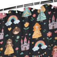 thumbnail image 3 of Black Princess Castle Rainbow Pattern Shower Curtain 36"x72" ,Bathroom Decorative Shower Curtains Set with 12 Hooks,Modern Waterproof Washable Shower Curtain, 3 of 6