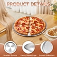 thumbnail image 6 of Walchoice 13.4 Inch Pizza Pan Set of 2, Stainless Steel Pizza Pan Tray, Reusable Metal Round Pizza Plate for Baking Serving Roasting, Healthy & Heavy-duty, Easy to Clean & Release, 6 of 7