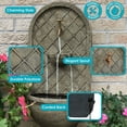 thumbnail image 2 of Sunnydaze Messina Polystone Outdoor Wall Fountain, French Limestone Finish, 2 of 8