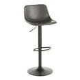 thumbnail image 7 of Lumisource Duke Industrial Adjustable Barstool in Black Metal and Grey Faux Leather - Set of 2, 7 of 7