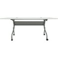 thumbnail image 2 of Lorell White Laminate Flip Top Training Table - For - Table TopWhite Top - Silver Base - 4 Legs - 23.60" Table Top Length x 72" Table Top Width - 29.50" Height - Assembly Required - 1 Each, 2 of 7