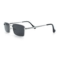 thumbnail image 6 of Minimal Narrow Rectangle Metal Rim Dad Fashion Sunglasses Silver - Black, 6 of 8