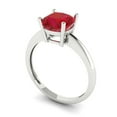 thumbnail image 2 of 2 ctw Solitaire Anniversary Ring for Women | Cushion Cut Simulated Ruby | Hyperallergenic Solid 14K White Gold, 2 of 5