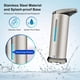 thumbnail image 2 of Dispensador automático de jabón de acero inoxidable, dispensador de desinfectante sin contacto con sensor infrarrojo, interruptor ajustable y base impermeable (plateado), 2 of 5