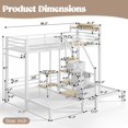 thumbnail image 5 of Triple Twin Bunk Bed with Storage Stair Drawers, Heavy Duty Metal Frame for 3 Sleepers, No Box Spring Needed, White, 5 of 11