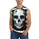 thumbnail image 1 of Balery Watercolor Skull Camisetas sin mangas para hombre, absorbe la humedad y protege contra el mal olor.-X-Large, 1 of 7