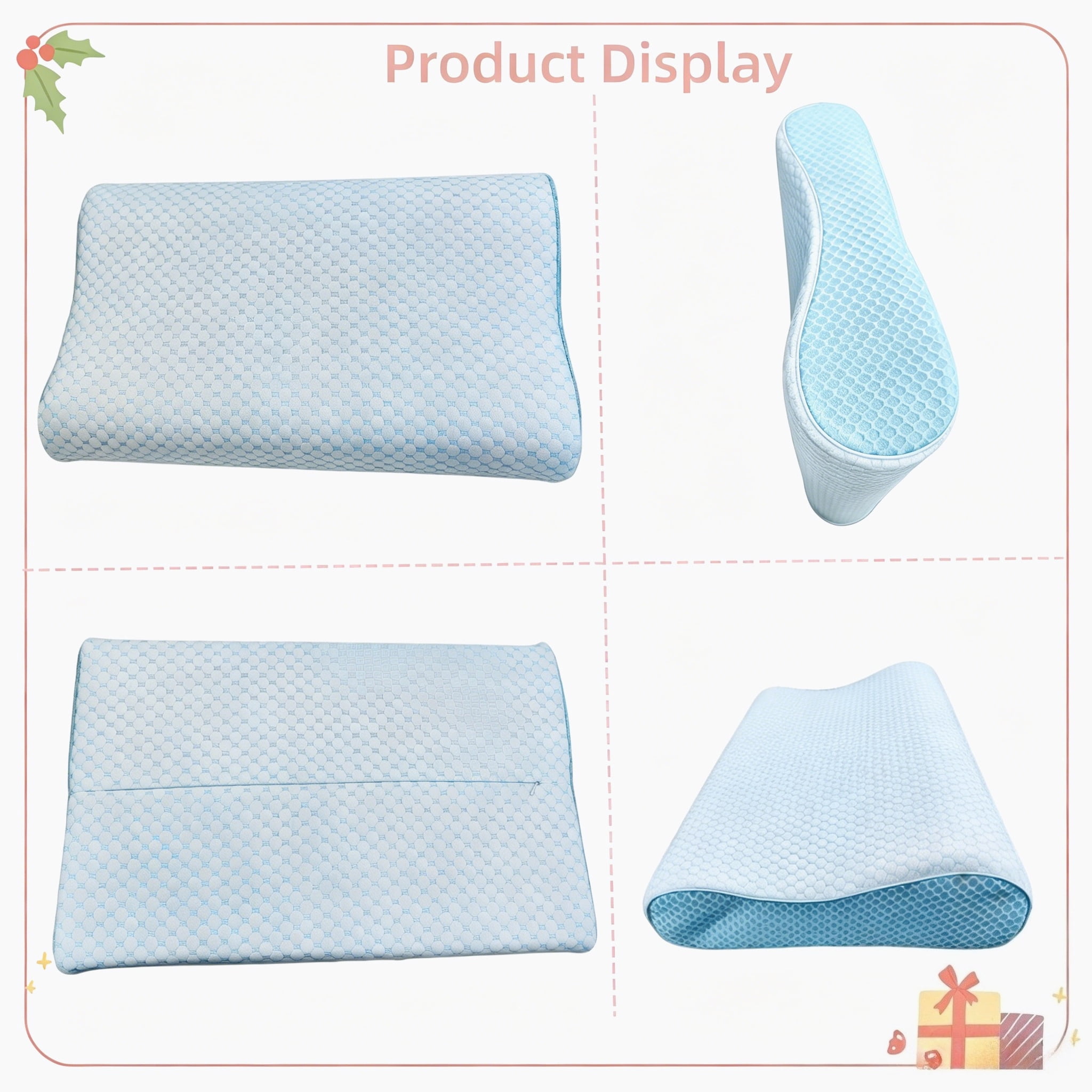 Neck Pillow Cervical Memory Foam Pillows, Ergonomic Pillow for Neck and Shoulder, Bed Pillow for Side Back Stomach Sleeper