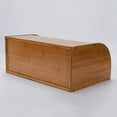 thumbnail image 4 of Bread Box for Kitchen Counter, Stainless Steel Bread Bin, Wood Bread Storage Holder with Lid, Large Capacity Bread Keeper, 16 .5 x 7inch, 4 of 8