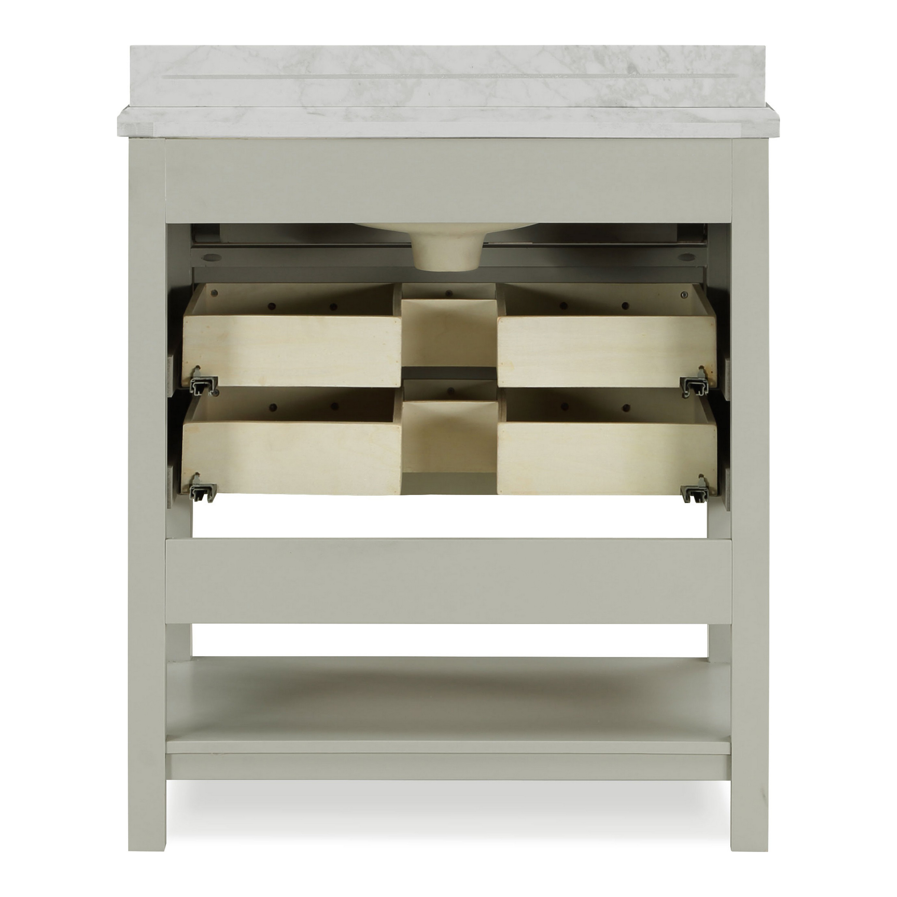 Furniture of America Freya 31" Gray Single Bathroom Vanity with White Carrera Marble Top and Undermount Sink